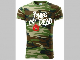 Punks not Dead pánske maskáčové tričko 100 %bavlna 